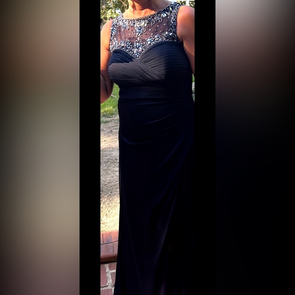 Patra Navy Blue Beaded Gown - Picture 6 of 7